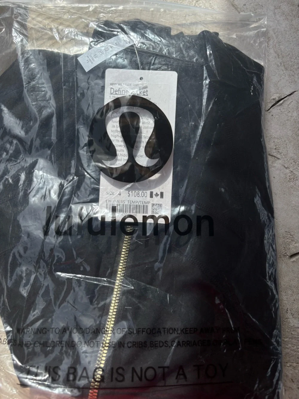 Lululemon Athletica Black Jacket with Gold Zipper - Picture 3 of 8